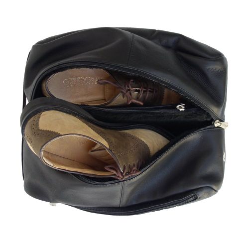  Piel Leather Deluxe Shoe Bag, Black, One Size