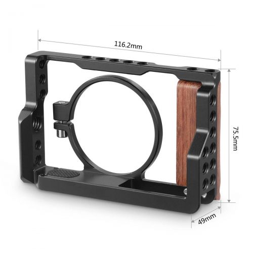  SMALLRIG Cage for Sony RX100 V / RX100 III / RX100 IV (for Sony M3 M4 M5) Camera with Wooden Handle Grip - 2105