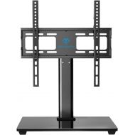 [아마존 핫딜] [아마존핫딜]PERLESMITH Swivel Universal TV Stand / Base - Table Top TV Stand for 32-55 inch LCD LED TVs - Height Adjustable TV Mount Stand with Tempered Glass Base, VESA 400x400mm, Holds up to