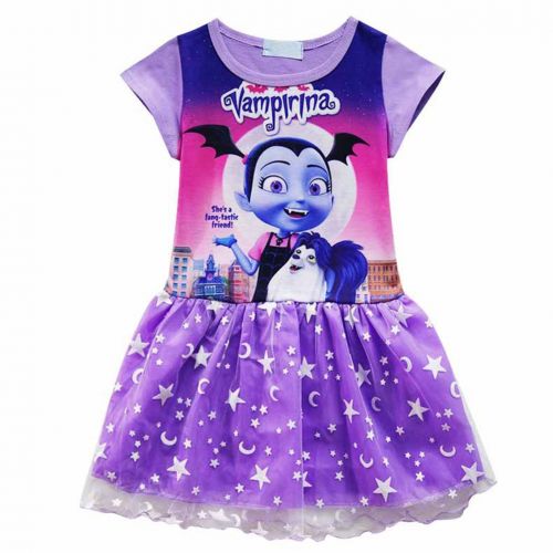  WNQY Vampirina Little Girls Dress Princess Cartoon Party Dress