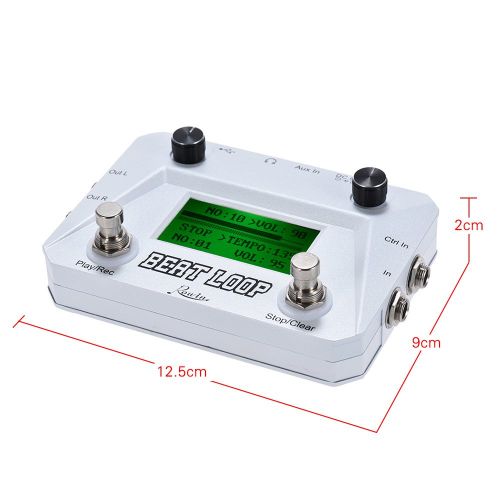  Ammoon ammoon Rowin BEAT LOOP Loop Recording Guitar Effect Pedal Looper Max. 50min Recording Time Built-in 40 Drum Sounds with Pedal Footswitch Jack LCD Display USB Cable