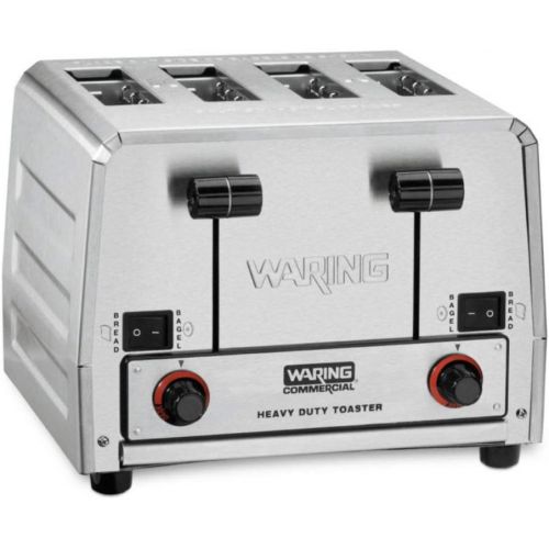  Waring Commercial WCT855 240V Heavy Duty Bread and Bagel Toaster, Silver
