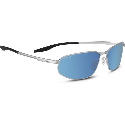  Serengeti Matera Sunglasses Brushed Silver Unisex-Adult Medium
