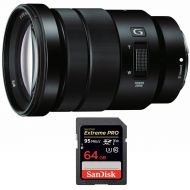 Sony E PZ 18-105mm f4 G OSS Power Zoom Lens (SELP18105G) with Sandisk Extreme PRO SDXC 64GB UHS-1 Memory Card