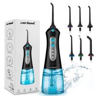 [NEWEST 2019] Zerhunt Cordless Water Flosser Teeth Cleaner - High Plus Rechargable Portable Oral Irrigator For Travel, IPX7 Waterproof Dental Water Jet 300ML For Shower With 3 Inte