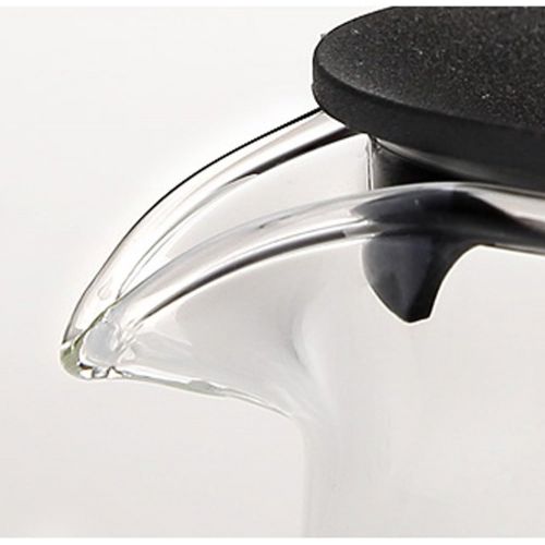  TAMUME 1500ML Schwarz Dauerhaft Glas-Teekessel mit Teekanne-Schutz und Edelstahl-Sieb Geeignet fuer Tee-Brauen