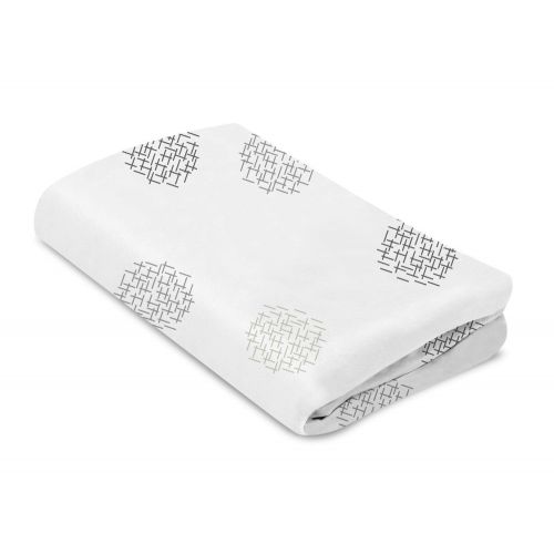 포맘스 4moms Breeze Playard Sheets | for Baby Bassinets and Furniture | Machine Washable and 100% Cotton | White & Grey | 2 Pack