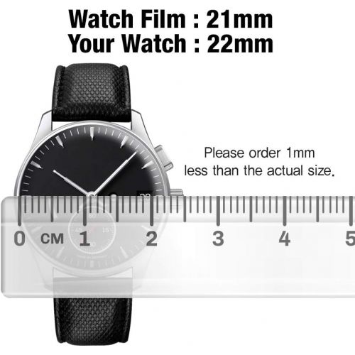  Smartwatch Screen Protector Film 21mm for Healing Shield AFP Flat Wrist Watch Analog Watch Glass Screen Protection Film (21mm) [3PACK]