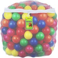 [아마존베스트]Click N Play Pack of 100 Phthalate Free BPA Free Crush Proof Plastic Ball, Pit Balls - 6 Bright Colors in Reusable and Durable Storage Mesh Bag with Zipper