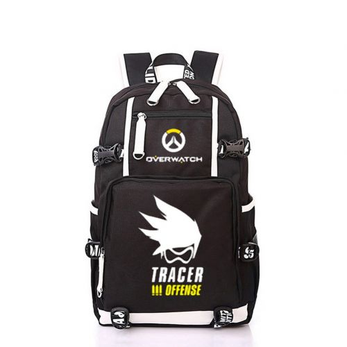  YOURNELO Unisex Leisure Overwatch High Capacity Canvas School Backpack Bookbag (H Tracer)