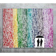Fem By Design Gay Wedding Gift, 22x28 Melted Crayon Art Canvas Painting, Love Wins