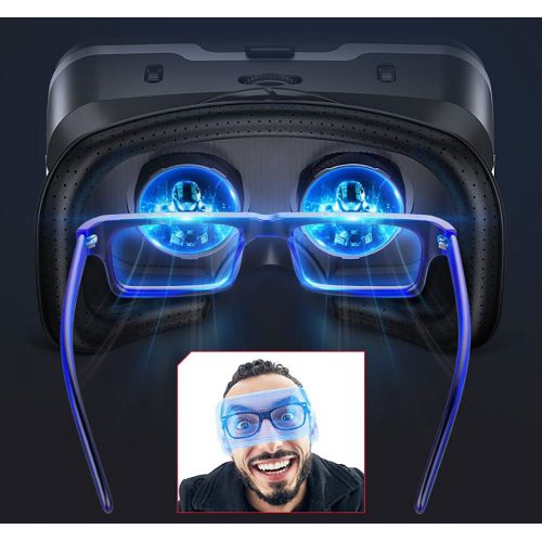  YDZSBYJ VR Headsets VR Glasses 4D Head-Mounted, 360 HD 3D Virtual Reality Helmet, RV Stereo GameMovie, OppoHuaweiVivoApple (Color : Black)