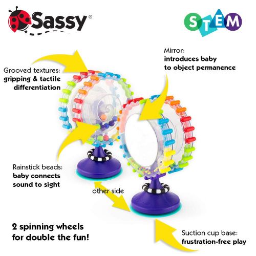  Sassy Whimsical Wheel Suction Cup STEM Learning Toy, Age 6+ Months