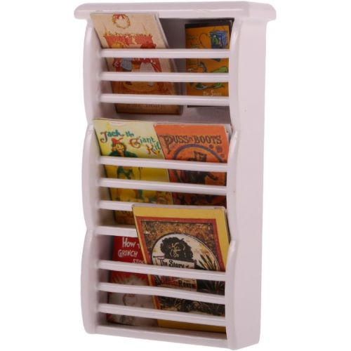  MagiDeal Miniature Furniture Kit Bookshelf Magazine Shelf Book Rack for 1:12 Dollhouse Office Room Supplies ACCS