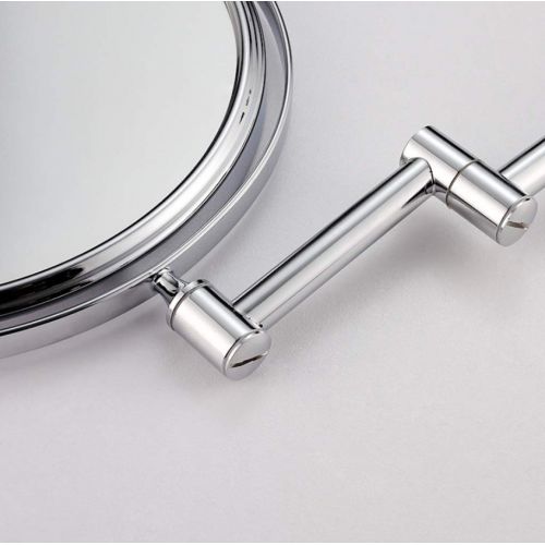  BYCDD 5X Magnifying Two Sided Vanity Makeup Mirror, Cosmetic Mirror Wall Mounted, Bathroom Shaving Mirror,Silver_8 inch