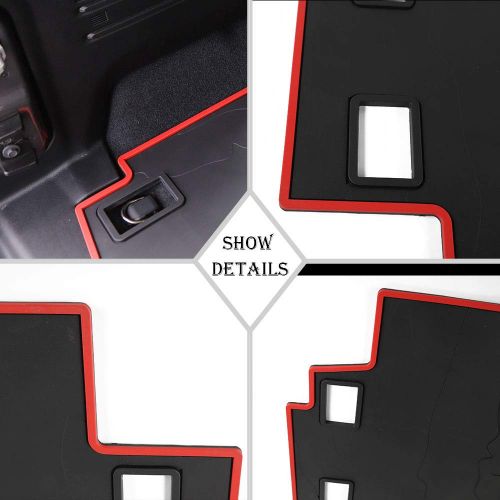  RT-TCZ Red Carpet Rubber Leather Floor Cargo Trunk Liner Tray Mat Pad for Jeep Wrangler JL 2018 Up