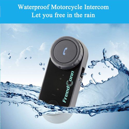  FreedConn T-COMVB Motorcycle Motorbike Helmet Intercom Interphone with Bluetooth Function Headset for 2 or 3 Riders / MP3 Player/GPS/FM Radio(1 Pack with Soft Cable)