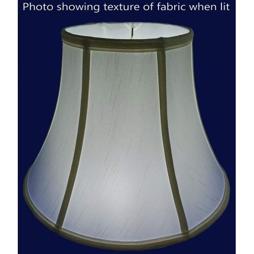  American Pride Lampshade Co. American Pride 10x 20x 14 Round Soft Shantung Tailored Lampshade, Eggshell