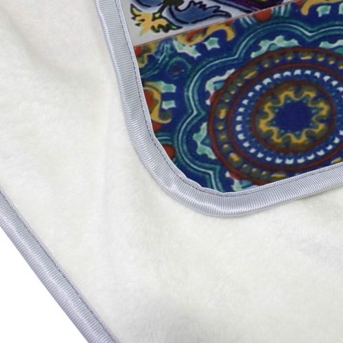  KEEPDIY Mexican Talavera Tiles Blanket-Warm,Lightweight,Soft,Pet-Friendly,Throw for Home Bed,Sofa &Dorm 60 x 50 Inch