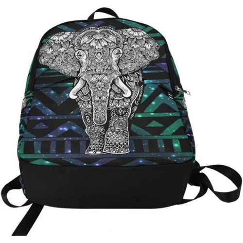  InterestPrint Galaxy Aztec Elephant Casual Backpack College School Bag Travel Daypack