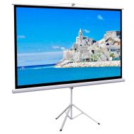 Yaheetech White 100in Diagonal Portable Indoor Outdoor Projector Screen,16:9 Projection Screen w87x49in Foldable Stand