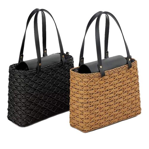  QTKJ Retro Summer Straw Tote Bag Beach Bag Handwoven Rattan Crossbody with Adjustable Leather Shoulder Handbag Bag for Women Mom (Khaki)