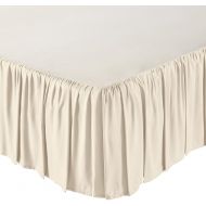 KP Linen Ruffled Bed Skirt with Split Corners Queen Size (18 Inch Drop) Platform Dust Ruffle Gathered Bedskirt with 400 Thread Count Microfiber Wrinkle Free Ruffled Gatherd Bed Ski