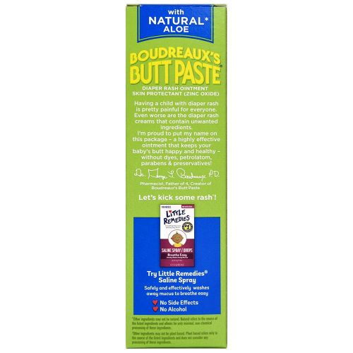  Boudreauxs Butt Paste Diaper Rash Ointment, With Natural Aloe, 4 Oz