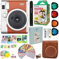 Abesons Fujifilm Instax Mini 90 Neo Classic Instant Film Camera (Brown) + Fuji Instax Film Twin Pack (20PK) + Accessories Kit  Bundle + Fitted Case + 4 Filter Lens + Frames + Photo Album
