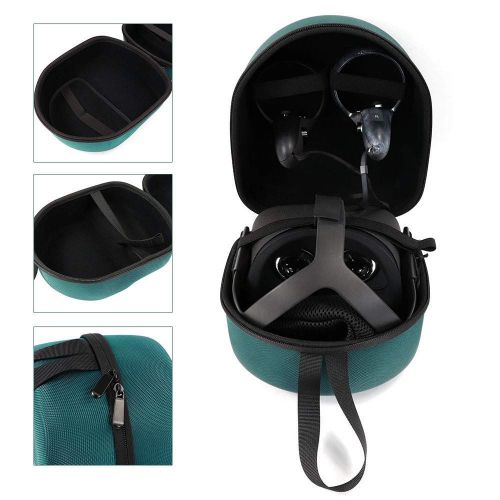  New progress Hard Carrying case for Oculus Quest All-in-one VR Gaming Headset  64GB 128GB Protective Storage Travel Box (Green)