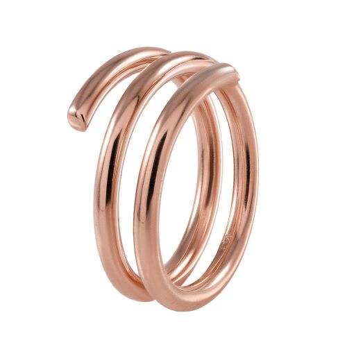  TOUSIATTAR JEWELERS TousiAttar Spiral Ring - Rose White Yellow 18k Spiral Rings - Simple 14k Gold Band Women Jewelry 2mm - Elegant Gift for Her