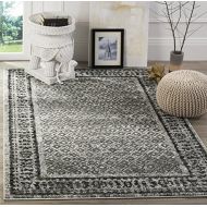 Safavieh Adirondack Collection ADR110B Ivory and Silver Vintage Distressed Square Area Rug (8 Square)