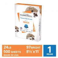 Hammermill Premium Inkjet & Laser Multipurpose Paper, 24lb, 8.5 x 11, 5 Ream Case, 2,500 Total Sheets, Made in USA, Sustainably Sourced From American Family Tree Farms, 97 Bright,