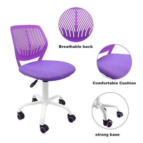 AXRASER Axraser Office Task Adjustable Desk Chair Mid Back Home Children Study Chair, Purple