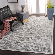 Safavieh Adirondack Collection ADR103B Silver and Ivory Modern Distressed Area Rug (10 x 14)