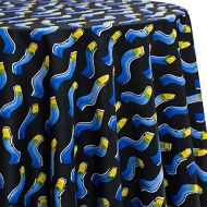 Ultimate Textile Blue Wax 90-Inch Round Patterned Tablecloth