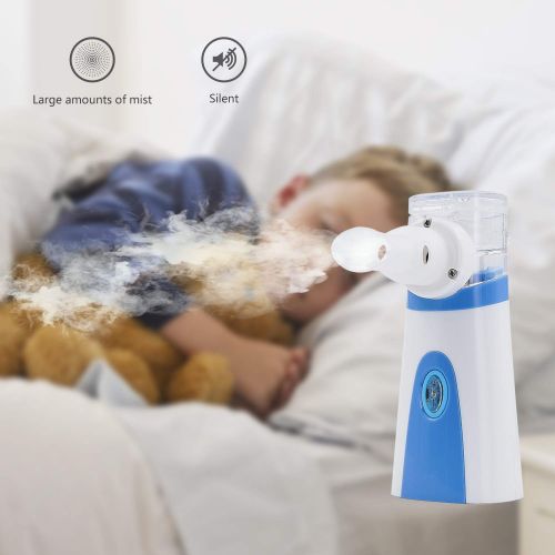  Pricare Portable Handheld Inhaler Household Humidifier, Ultrasonic Cool Mist Inhaler, for Adults Kids Daily Home Use. (BlueWhite Inhaler)