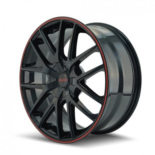  Touren TR60 3260 Wheel with Black Finish with Red Ring (16x7/4x100mm)