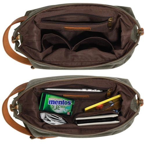  QSL 50 Set Toiletry Bag Travel Hand Bag Waterproof Canvas Storage Bag Vintage Cosmetic Bag Customizable (Color : Khaki, Size : 261015cm)
