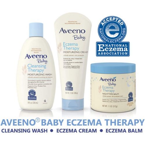  [아마존베스트]Aveeno Baby Eczema Therapy Nighttime Balm with Natural Colloidal Oatmeal for Eczema Relief, 11 oz.
