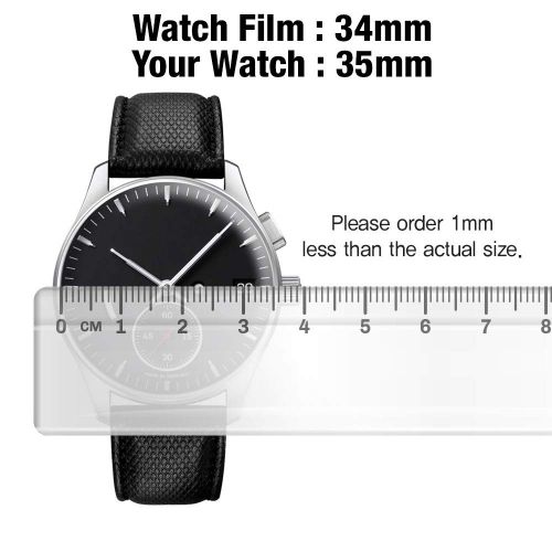  Smartwatch Screen Protector Film 34mm for Healing Shield AFP Flat Wrist Watch Analog Watch Glass Screen Protection Film (34mm) [3PACK]
