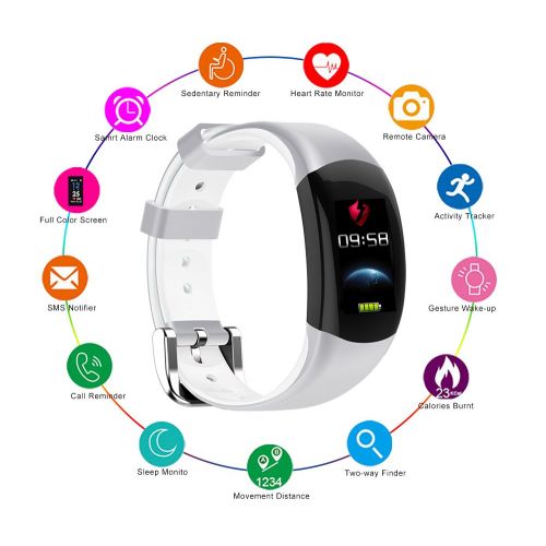 렘포 LEMFO LT02 - Smart Armband Farbe LCD Fitness Armband, Pulsmesser IP68 Wasserdicht Schrittzahler Smart Band Bluetooth - Gruen