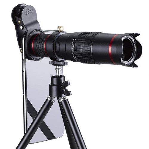  Huldaqueen 22X Zoom Mobile Phone Telescope Lens Aluminum Optical Telephoto Camera Lens with Mini Tripod Universal for Smartphones