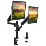 Mount-It! Dual Monitor Arm Mount Desk Stand | 2 Vertical Stackable Arms | Articulating Double Gas Springs Height Adjustable | Two 24 27 29 30 32 Inch VESA 75 100 Compatible Screens