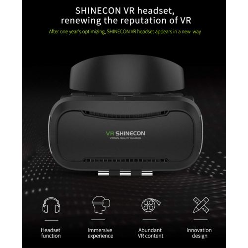  Love of Life Vr Headset with Remote Controller, 3D Glasses Virtual Reality Headset for VR Games & 3D Movies, Eye Care System for iPhone and Android Smartphones,Withgamepad