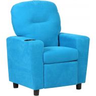 Costzon Kids Recliner Chair Children Reclining Sofa Seat Couch wCup Holder (Blue)