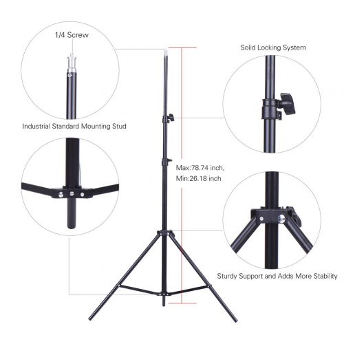  Photography Studio, Andoer Photography Video Studio Photo 45W 5500K Bulb Studio Lighting Kit Umbrella with 5.2 x 9.8ft Backdrop Support System for Figure Portrait Product Video Sho
