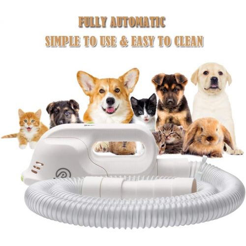  Hermano Electric Pet Grooming Brush Suitable for Vacuum Cleaner Fur Massage Automatic De-Shedding Tool 4 Brushes for All Breeds of Dog Cat AC Adapter/Rechargeable Type