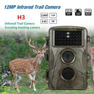 TYFOCUS 12MP 720P Hunting Camera Waterproof Wild Trail Camera Infrared Night Vision Camera Animal Observation Recorder with Mount&Cable