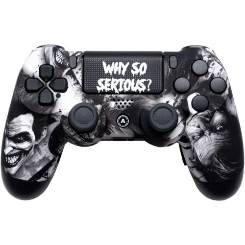  AimControllers PS4 Slim DualShock 4 PlayStation 4 Wireless Controller - Custom AimController Joker White with Paddles. Left X, Right O